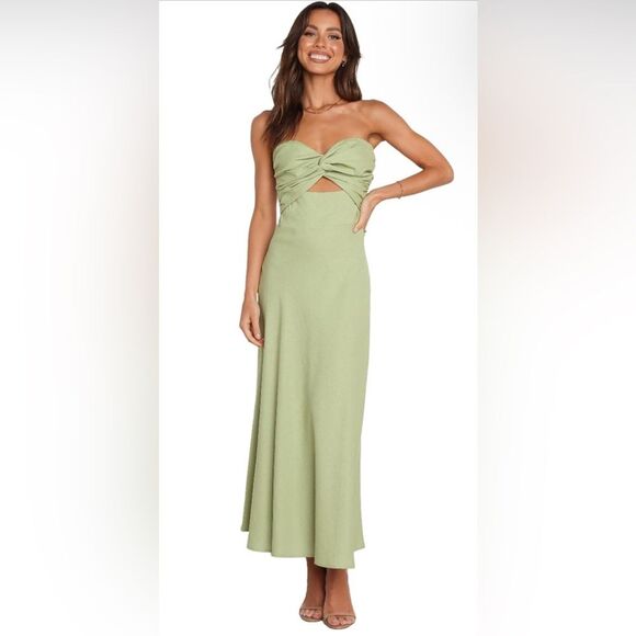 Petal & Pup Rosetta Cutout Cotton & Linen Strapless Dress-Size 2 NWT - Picture 2 of 15